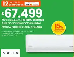 Changomas Noblex aire acondicionado inverter oferta
