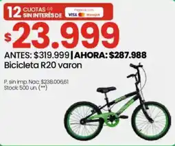 Changomas Bicicleta R20 varon oferta