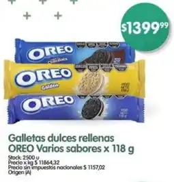 Supermercados Buenos Días Oreo galletas dulces rellenas varios sabores oferta