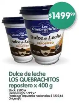 Supermercados Buenos Días Los quebrachitos dulce de leche repostero oferta
