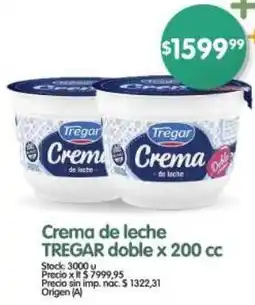 Supermercados Buenos Días Tregar crema de leche doble oferta