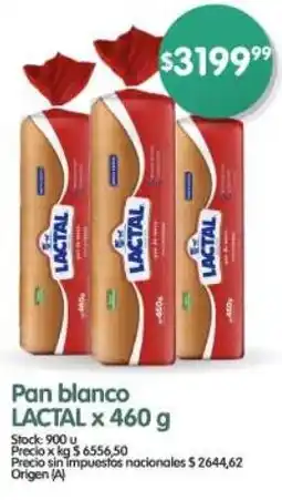 Supermercados Buenos Días Lactal pan blanco oferta