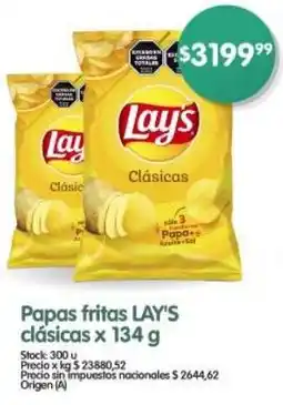 Supermercados Buenos Días Lay's papas fritas clásicas oferta