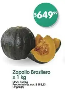 Supermercados Buenos Días Zapallo brasilero oferta