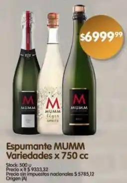 Supermercados Buenos Días Mumm espumante variedades oferta