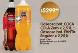 Supermercados Buenos Días Coca cola gaseosa bot. zero oferta