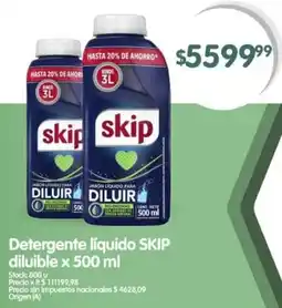 Supermercados Buenos Días Skip detergente líquido diluible oferta