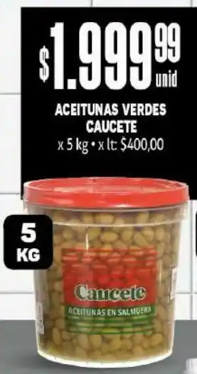 Makro Aceitunas verdes caucete 5kg oferta