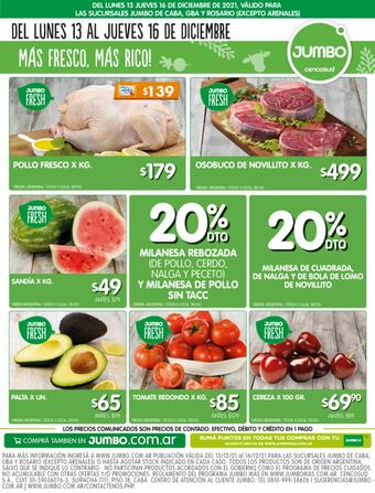 Jumbo Pollo fresco kg oferta