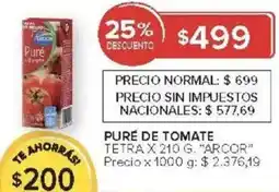 Carrefour Arcor puré de tomate tetra oferta