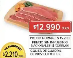 Carrefour Colita de cuadril de novillito oferta