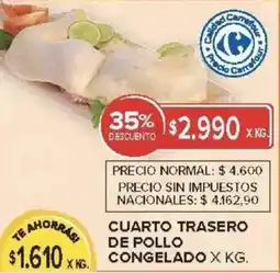 Carrefour Cuarto trasero de pollo congelado oferta