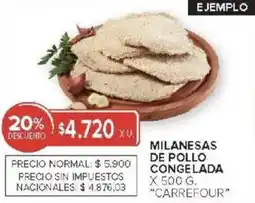 Carrefour Carrefour milanesas de pollo congelada oferta