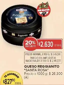 Carrefour Santa rosa queso reggianito oferta