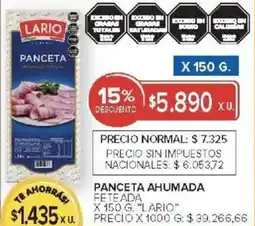 Carrefour Lario panceta ahumada feteada oferta