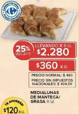 Carrefour Medialunas de manteca/ grasa oferta