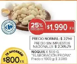 Carrefour Elaboración propia noquis oferta