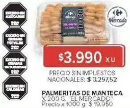 Carrefour El mercado palmeritas de manteca oferta