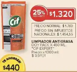 Carrefour Cif expert limpiador antigrasa doy pack oferta