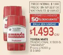 Carrefour Amanda yerba mate tradicional oferta