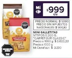Carrefour Carrefour classic mini galletitas v/tipos oferta