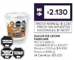 Carrefour Carrefour classic dulce de leche familiar pote oferta