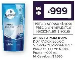 Carrefour Carrefour essential apresto para ropa doy pack oferta