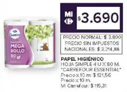Carrefour Carrefour essential papel higiénico hoja simple oferta