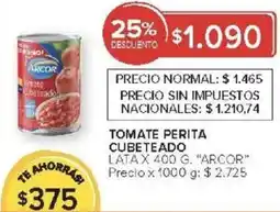 Carrefour Arcor tomate perita cubeteado lata oferta