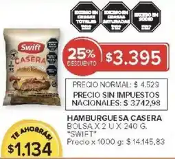 Carrefour Swift hamburgue sa casera bolsa oferta