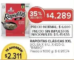 Carrefour Bimbo rapiditas clásicas xxl bolsa oferta