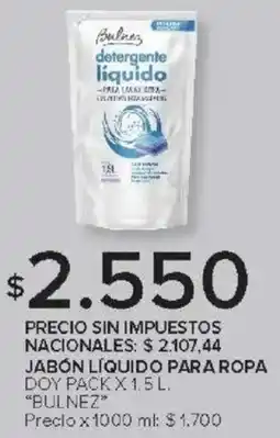 Carrefour Bulnez jabón líquido para ropa doy pack oferta