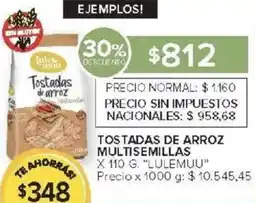 Carrefour Lulemuu tostadas de arroz multisemillas oferta
