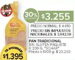 Carrefour Schar pan tradicional sin gluten paquete oferta