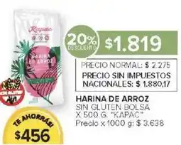 Carrefour Kapac harina de arroz sin gluten bolsa oferta
