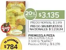Carrefour Kapac premezcla pizza sin gluten caja oferta