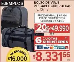 Carrefour Bolso de viaje plegable con ruedas oferta