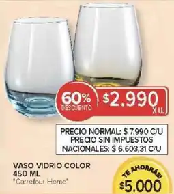 Carrefour Carrefour home vaso vidrio color oferta