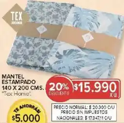 Carrefour Tex home mantel estampado oferta