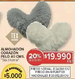 Carrefour Tex home almohadón corazón pelo oferta