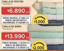 Carrefour Tex basic toalla de rostro oferta