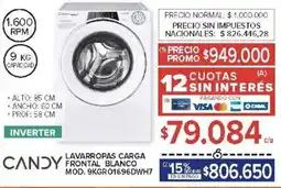 Carrefour Candy lavarropas carga frontal blanco oferta