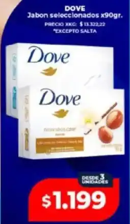 Supermayorista Vital Dove jabon seleccionados oferta