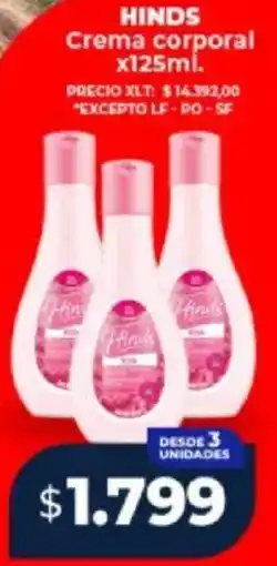 Supermayorista Vital Hinds crema corporal oferta