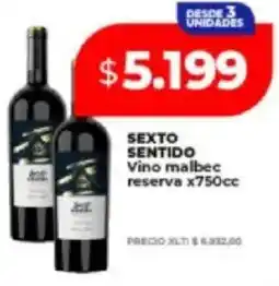 Supermayorista Vital Sexto sentido vino malbec reserva oferta