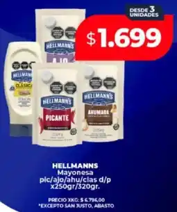 Supermayorista Vital Hellmann's mayonesa pic/ajo/ahu/clas d/p oferta