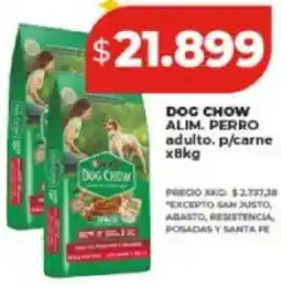 Supermayorista Vital Purina dog chow alim. perro adulto, p/carne oferta