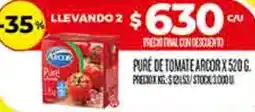 Supermercados DIA Puré de tomate arcor oferta