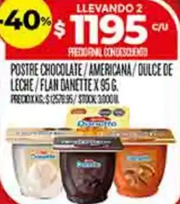 Supermercados DIA Danette postre chocolate/americana/dulce de leche/flan oferta