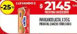 Supermercados DIA Lactal pan blanco oferta